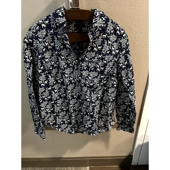 J Crew "A Night's Tale" Woodland Print  Blouse Size 6 - Picture 4 of 9